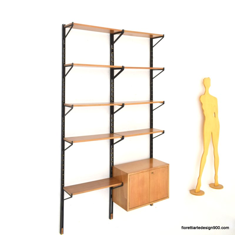 Piccola Libreria in noce a parete Walnut wall bookcase modulabile